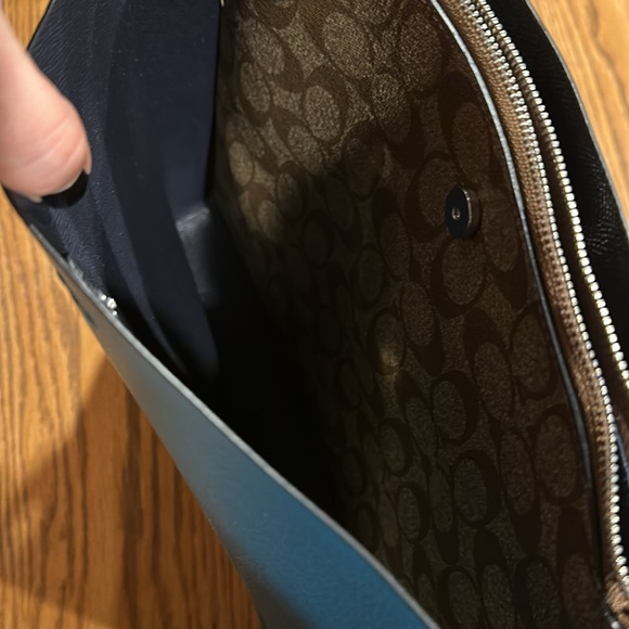 Teal Coach bag with hand and should straps. - Picture 5 of 6